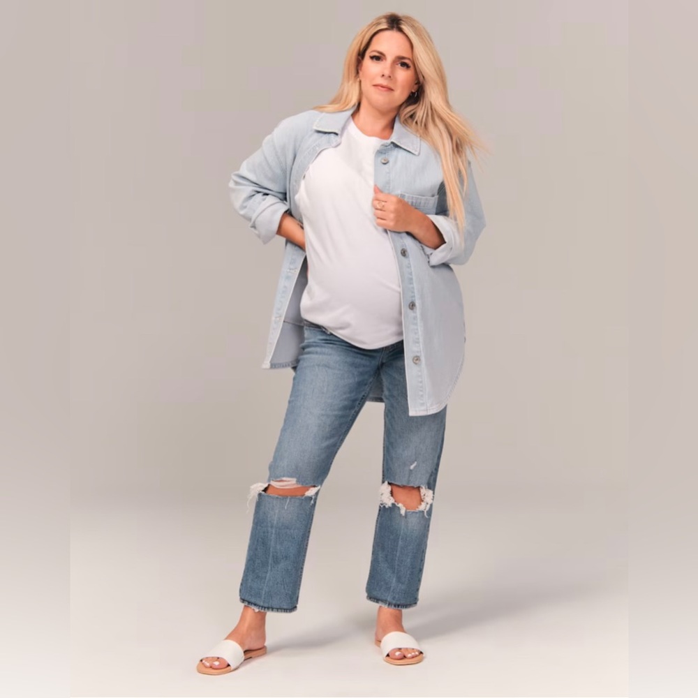 Maternity ankle straight jeans